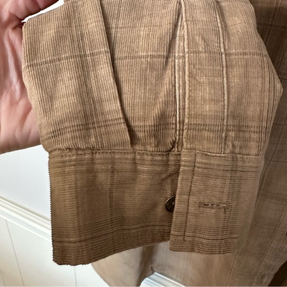 J. Jill Women’s Long Sleeve Brown Plaid Corduroy Button Up Top Sz XL GUC - Picture 6 of 8